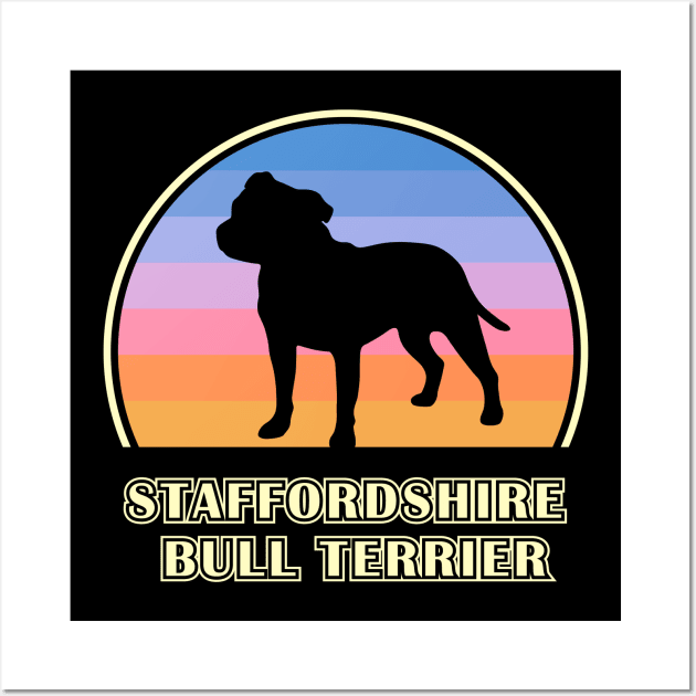 Staffordshire Bull Terrier Vintage Sunset Dog Wall Art by millersye